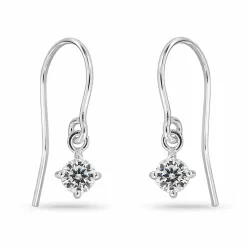 zirkon öronkrokar i silver