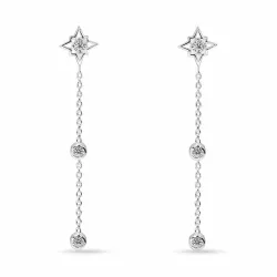 långa stjärna kedja örhängen i silver