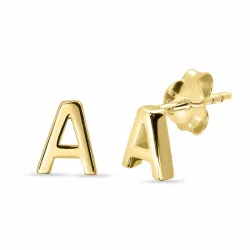 bokstav a örhängestift i förgyllt silver - My Letter