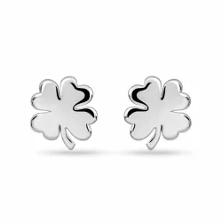 fyrklöver örhängestift i silver