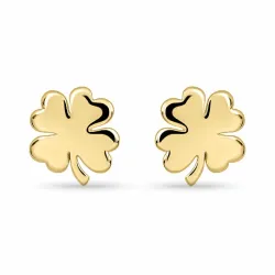 fyrklöver örhängestift i förgyllt silver