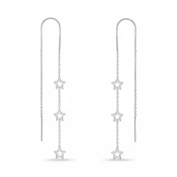 långa stjärna kedja örhängen i silver