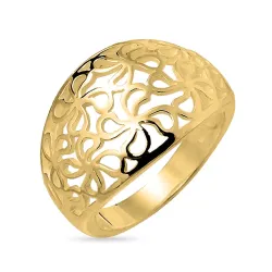 blommor ring i förgyllt silver