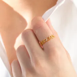 hjärta ring i förgyllt silver