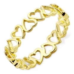 hjärta ring i förgyllt silver
