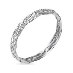 flätat ring i silver
