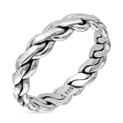 kedja ring i silver