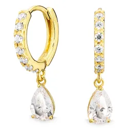 zirkon creol i förgyllt silver