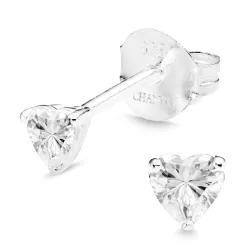hjärta zirkon solitäreörhängestift i silver