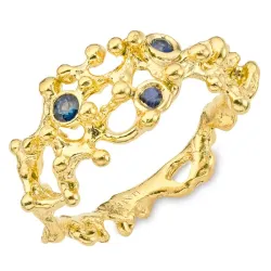 syntetisk spinel ring i förgyllt silver