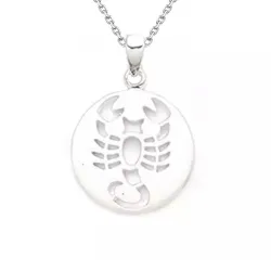 skorpionen halsband i silver med hängen i silver
