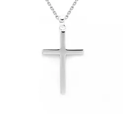 kors halsband i silver med hängen i silver