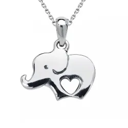 elefant halsband i silver med hängen i silver