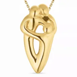 mor och barn halsband i förgyllt silver med hängen i förgyllt silver