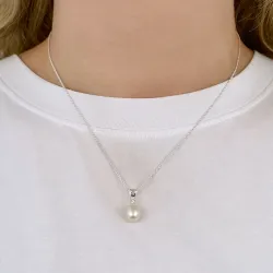 pärla hängen med halskedja i silver
