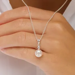 8 mm pärla hängen i silver