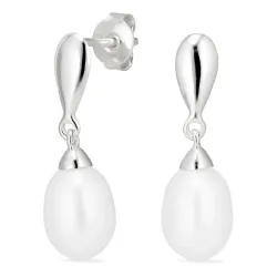 pärla örhängen i silver
