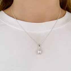 8 mm pärla hängen i silver