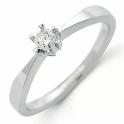 0,10 ct diamant solitärring i 14  karat vitguld 0,11 ct