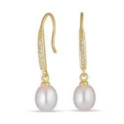 7,5-8 mm pärla örhängen i förgyllt silver