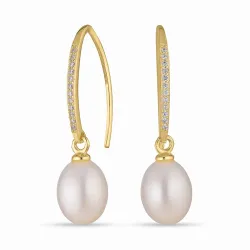 7,5-8 mm pärla örhängen i förgyllt silver