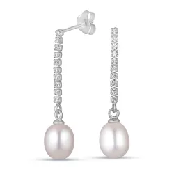 7,5-8 mm pärla örhängen i silver