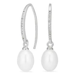 pärla örhängen i silver