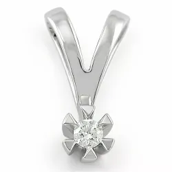 diamant solitärberlock i 14  carat vitguld 0,05 ct