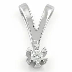 kampajn -  diamant hängen i 14  carat vitguld 0,05 ct