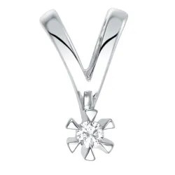 diamant solitärberlock i 14  carat vitguld 0,05 ct