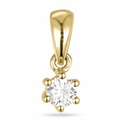 diamant solitärberlock i 14  carat guld 0,10 ct