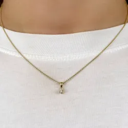 diamant solitärberlock i 14  carat guld 0,10 ct