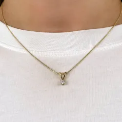 diamant solitärberlock i 14  carat guld 0,20 ct