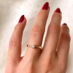 0,10 ct solitärring i 14  karat guld