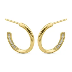 18 mm halvcreol i förgyllt silver