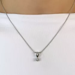diamant solitärberlock i 14  carat vitguld 0,10 ct