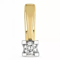 diamant solitärberlock i 14  carat guld- och vitguld 0,10 ct