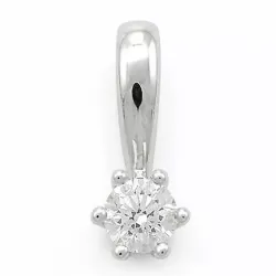 diamant solitärberlock i 14  carat vitguld 0,10 ct