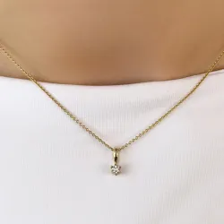 0,10 ct diamant solitärberlock i 14  carat guld 0,10 ct