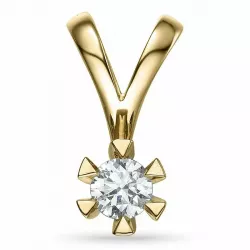 diamant solitärberlock i 14  carat guld 0,30 ct