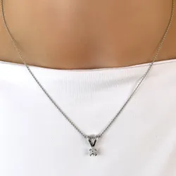 diamant solitärberlock i 14  carat vitguld 0,20 ct