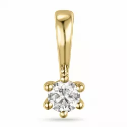 diamant solitärberlock i 14  carat guld 0,10 ct