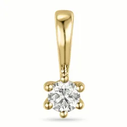 diamant solitärberlock i 14  carat guld 0,10 ct