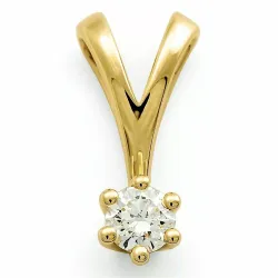 diamant solitärberlock i 14  carat guld 0,20 ct