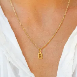 bokstav b hängen i förgyllt silver - My Letter