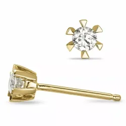 2 x 0,10 ct solitäreörhängestift i 14 karat guld med diamant