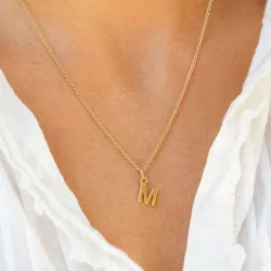 bokstav m hängen i förgyllt silver - My Letter