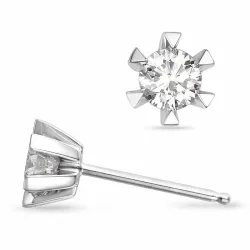 kampajn -  diamant örhängestift i 14 karat vitguld med diamant 