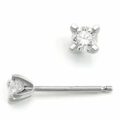 2 x 0,10 ct solitäreörhängestift i 14 karat vitguld med diamant