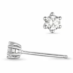 2 x 0,10 ct solitäreörhängestift i 14 karat vitguld med diamant
